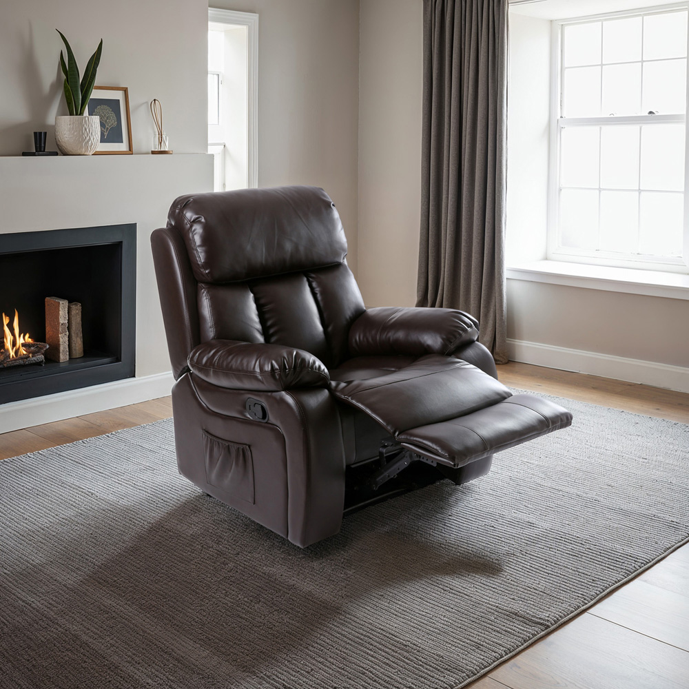 Furniture Online Chester Black Bonded Leather Electric Recliner Chair Image 7