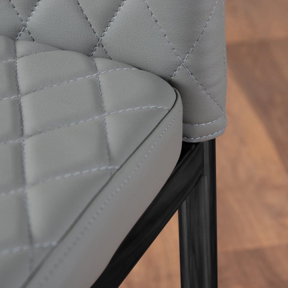 Furniturebox Copeland Valera Marble Effect 6 Seater Dining Set White Grey and Black Image 7