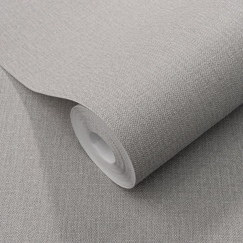 Elle Decoration Luxury Plain Grey Woven Vinyl Wallpaper by Erismann Image 3