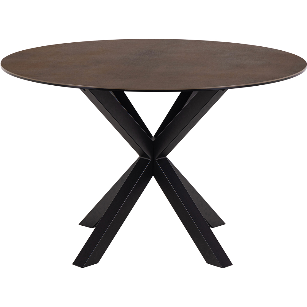 Florence Heaven Ceramic 4 Seater Round Dining Table Rusty Brown Image 3