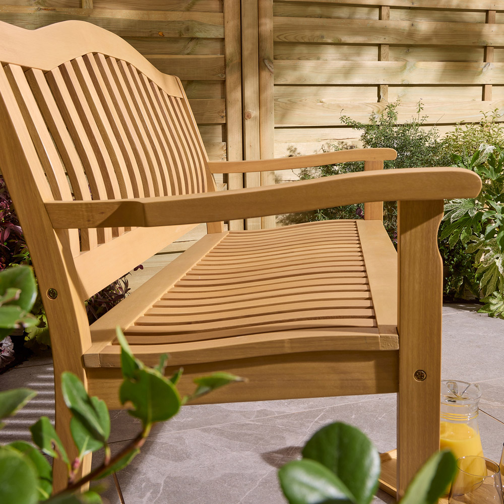 Rowlinson Hemsway 2 Seater Natural Garden Bench Image 8