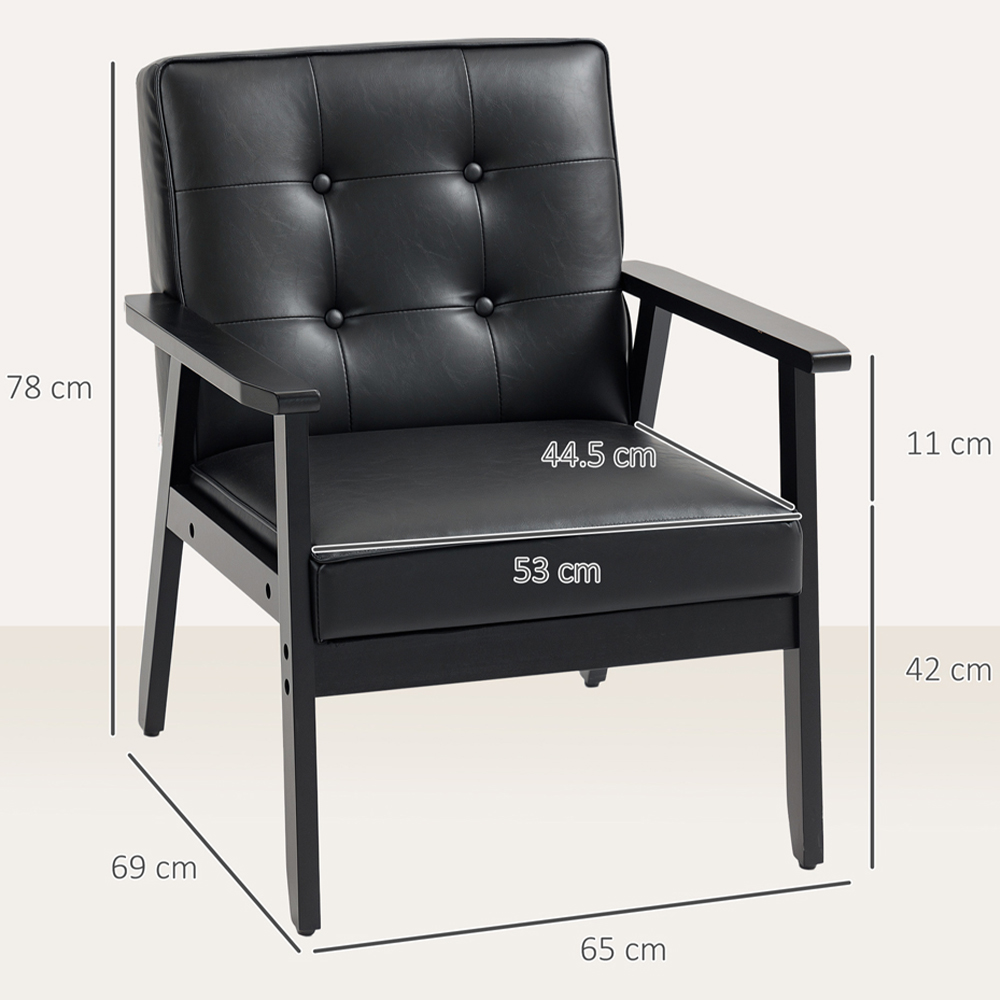 Portland Black Accent Chair with Armrest Image 9