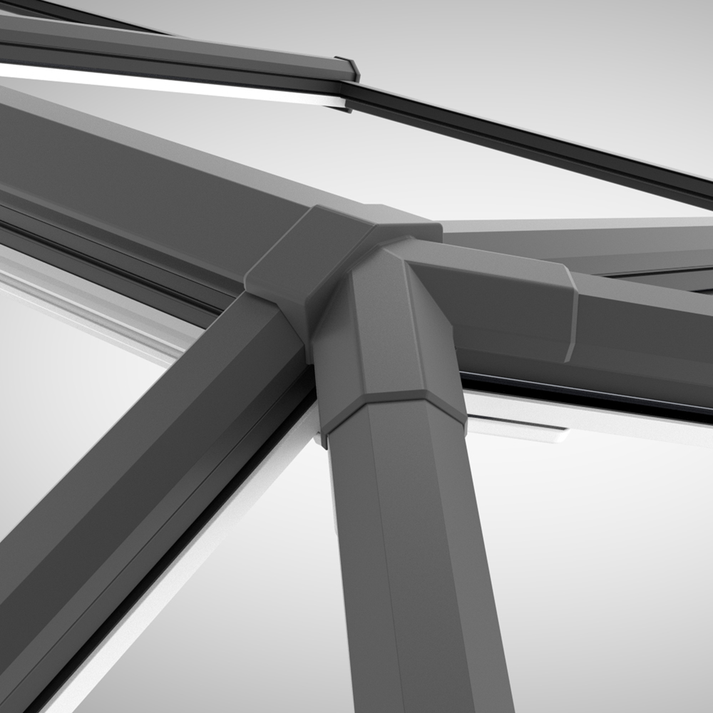 Crystal Aluminium  Skylight Roof Black Ext White Int 1500mmx1000mm Image 2