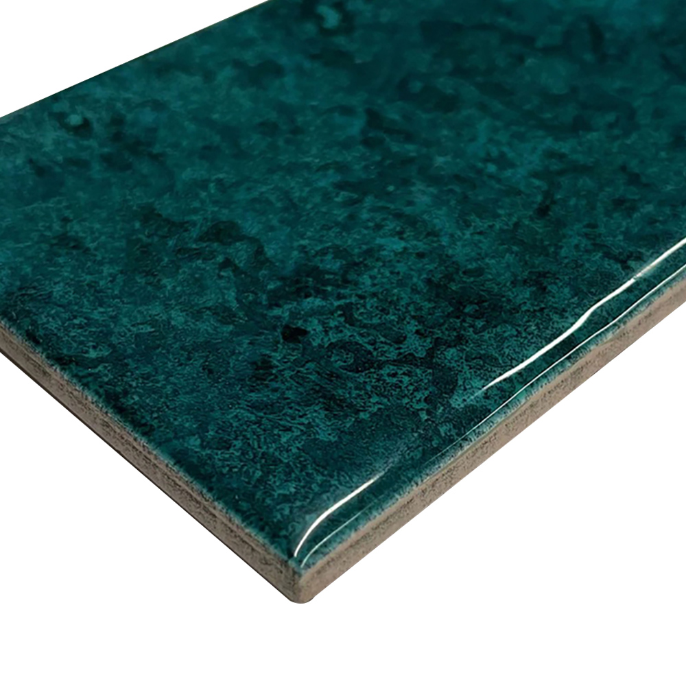 Top Ceramics Metro Turquoise Green Gloss Flat Bumpy Ceramic Wall Tile 100 x 300mm 0.84sqm Image 3