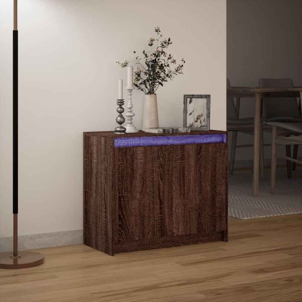 vidaXL 2 Door Brown Oak Sideboard with RGB LED Lights Image 5