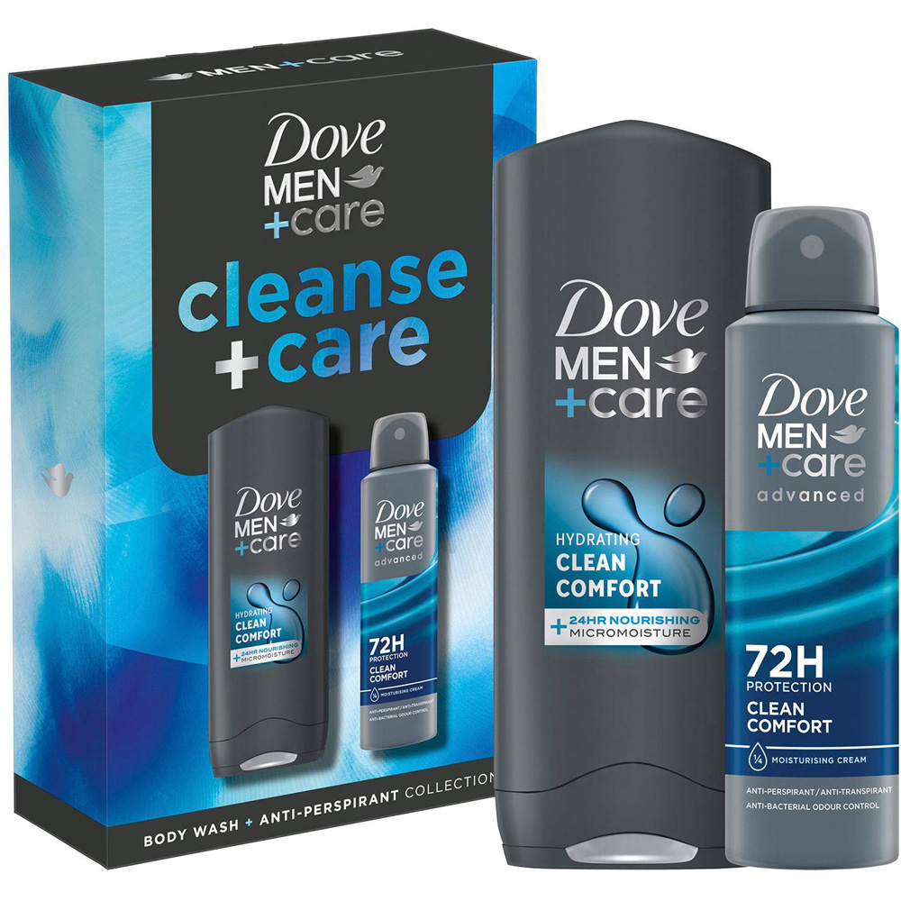 Dove Men+Care Cleanse and Care Bodywash and Bodyspray Duo Gift Set 2 Pack Image 3