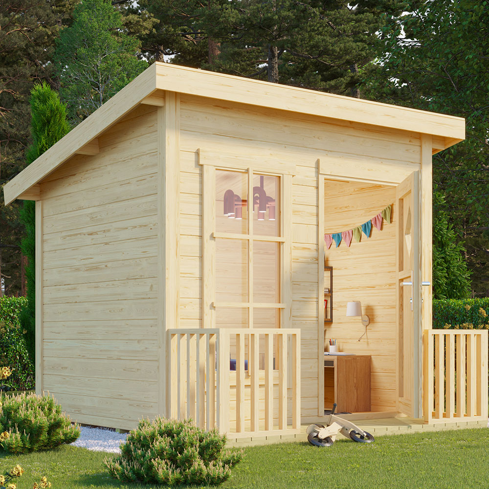 Norland Flipp 7.5 x 6.2ft Wooden Pent Log Cabin Image 2