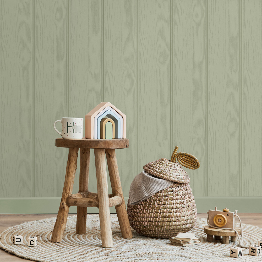 Holden Decor Tongue and Groove Sage Wallpaper Image 3
