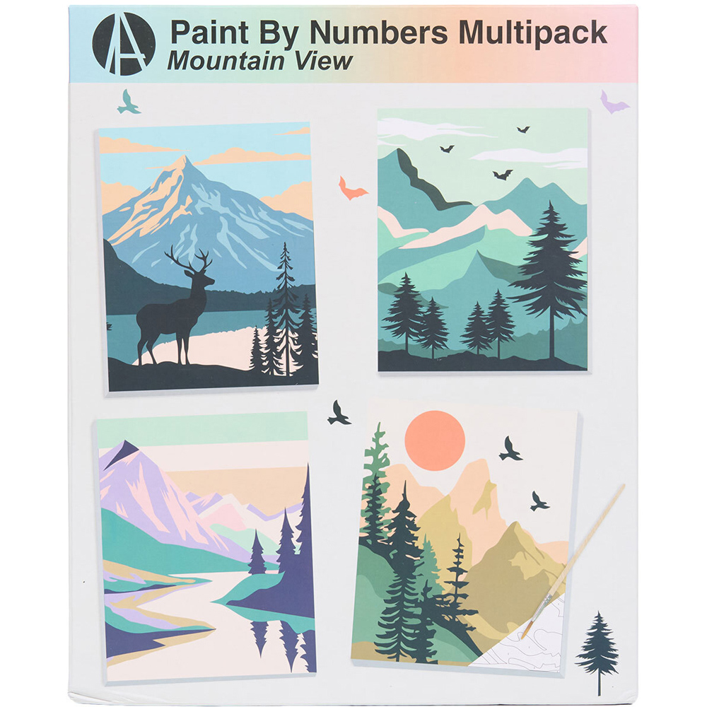 Pack of 4 Mountain View Paint By Numbers Kits Image 2