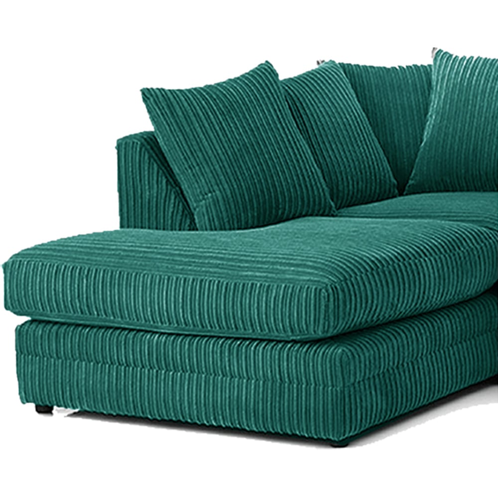 Luxor 3 Seater Teal Jumbo Cord Left Hand Facing Corner Sofa Image 3