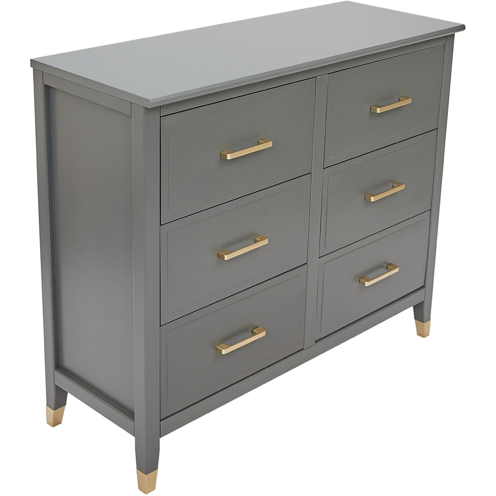 Palazzi 6 Drawer Grey Chest of Drawers Image 4