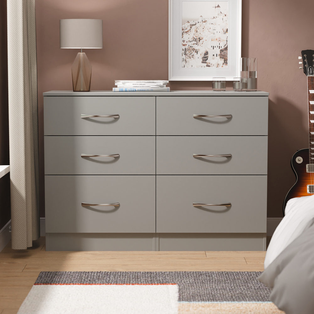 Crowndale Avon 6 Drawer Dusk Grey Chest of Drawers Image 7