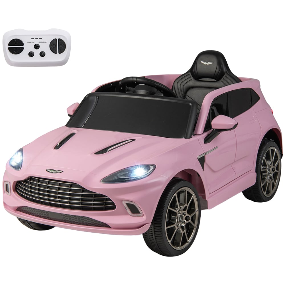Costway Kids Pink Licensed Aston Martin Ride On Car with Horn and Taillight 12V Image 1