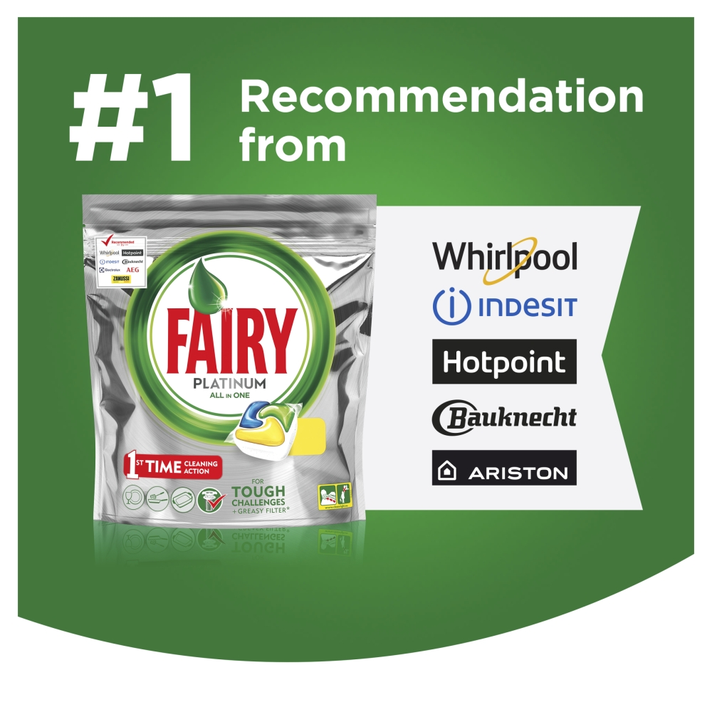 Fairy Platinum Auto Dishwasher Tablets Lemon 46ct Image 5