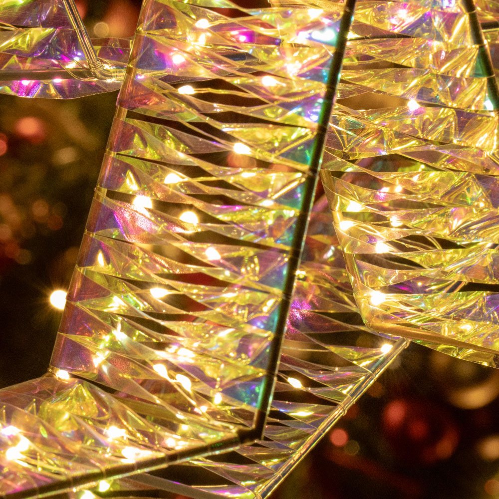 The Christmas Workshop 160 Warm White LED Iridescent Light Up Metal Star Decoration 2.1ft Image 4