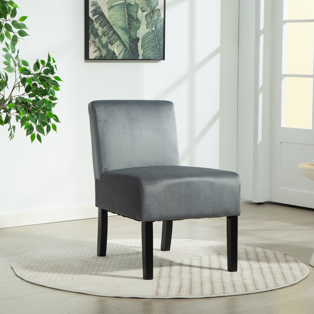 Artemis Home Valina Velvet Fabric Grey Accent Chair Image 6