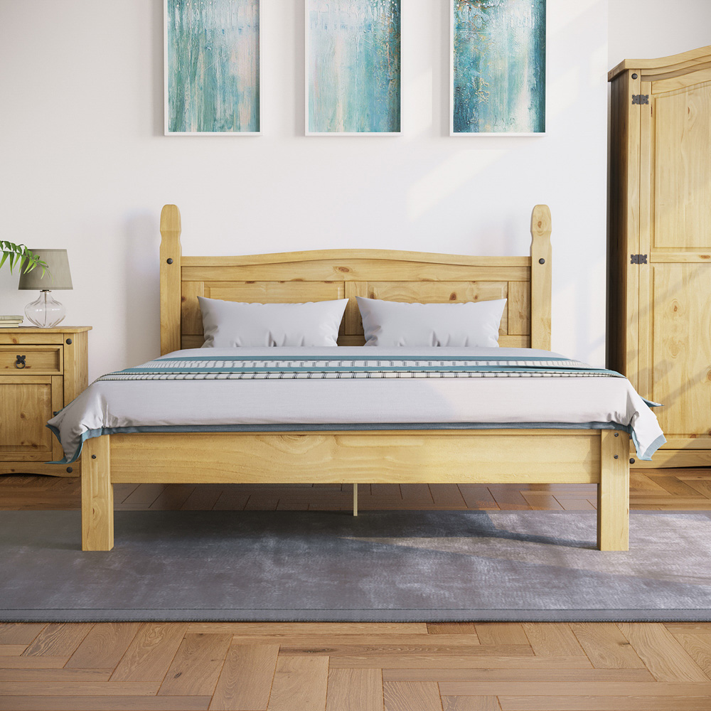 Vida Designs Corona King Size Pine Low Foot Bed Frame Image 5