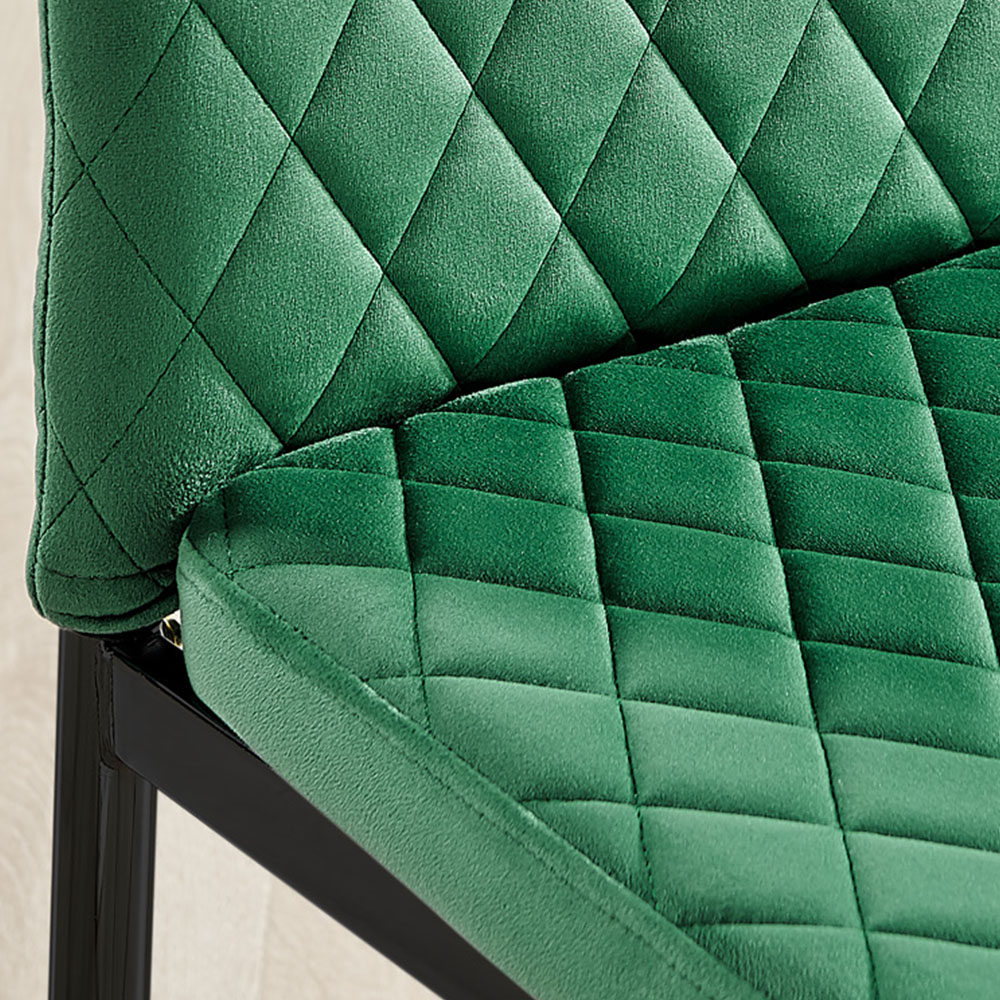 Furniturebox Arona Valera 4 Seater Round Dining Set Green Black and Chrome Image 8