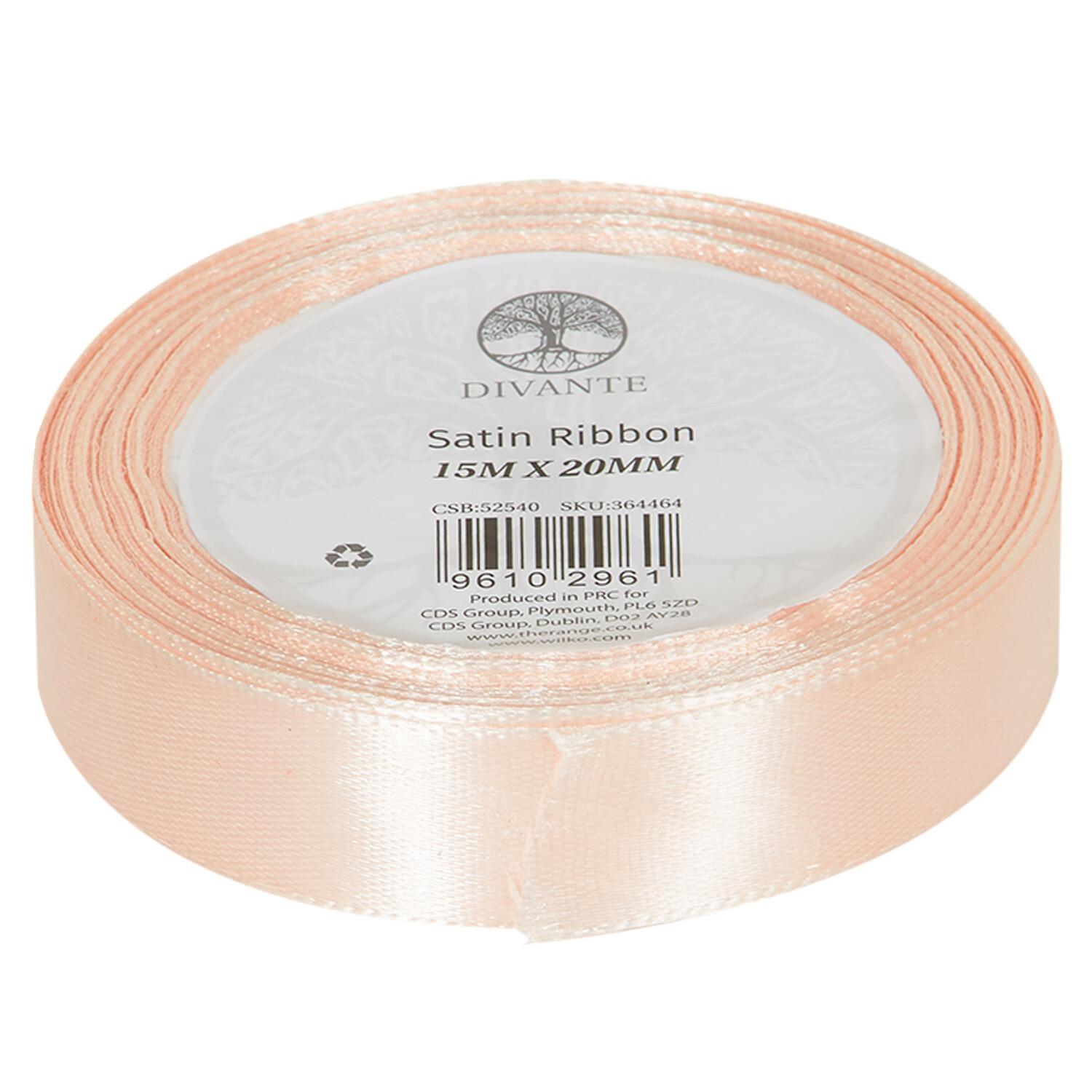 White or Pearl Satin Ribbon - White or Pearl / 15m Image 4