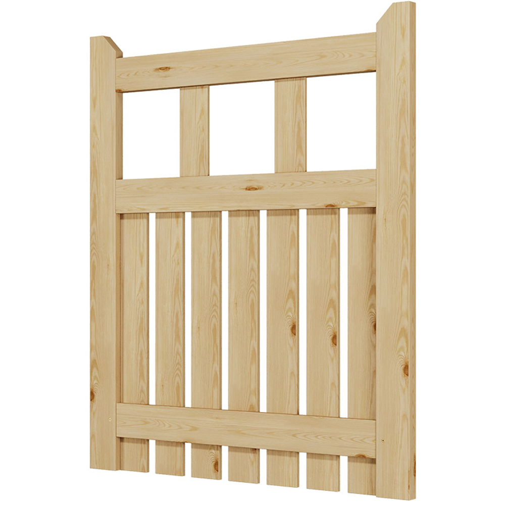 Outdoor Minimalist Nature Wooden Straight-Corner Garden Fence Door, 90 x 76 x 2.5cm Image 3
