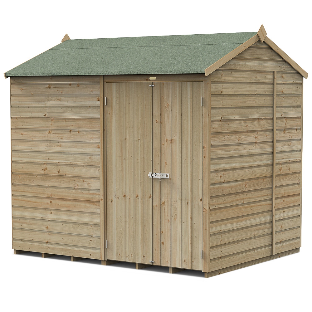 Forest Garden Beckwood 8 x 6ft Double Door Reverse Apex Shed Image 1