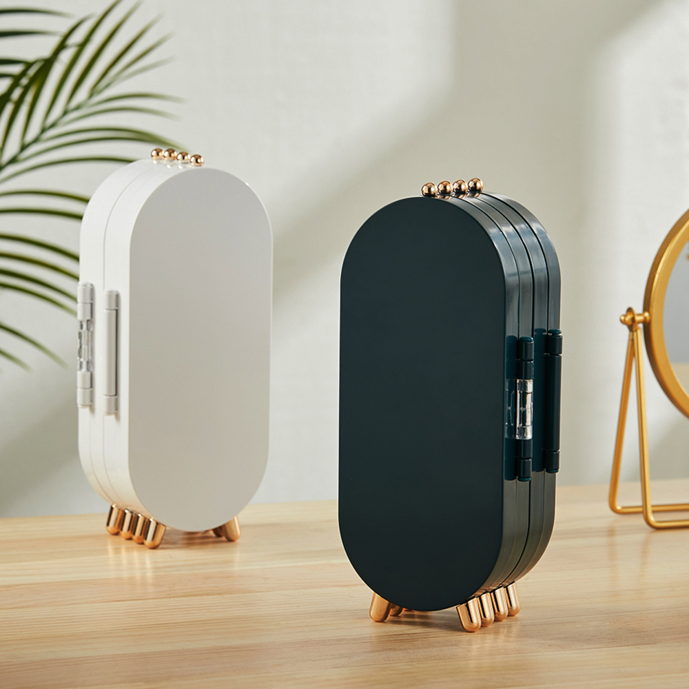 Living and Home 4 Tier Green Dustproof Jewellery Storage Box with Mirror Image 9