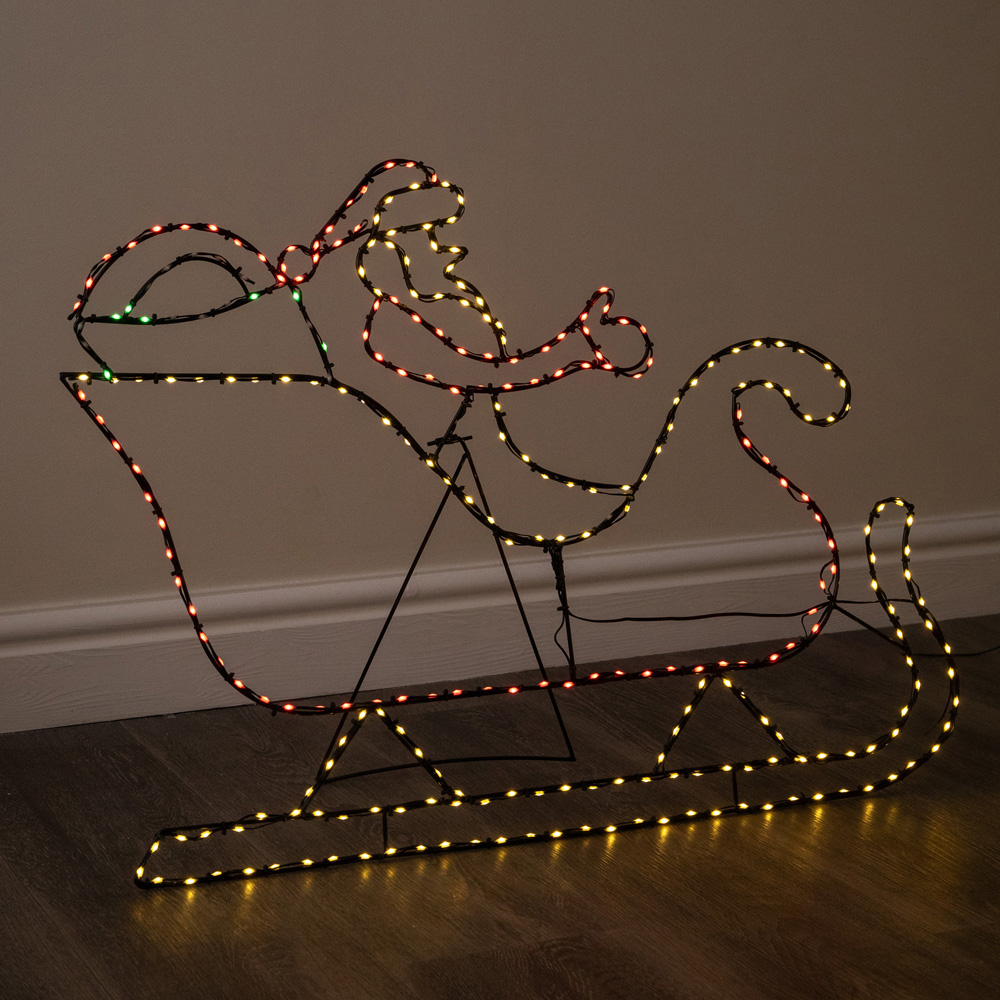 Samuel Alexander 662 Multicolour LED Light-Up Santas Sleigh and Reindeer Christmas Silhouette 78cm Image 5