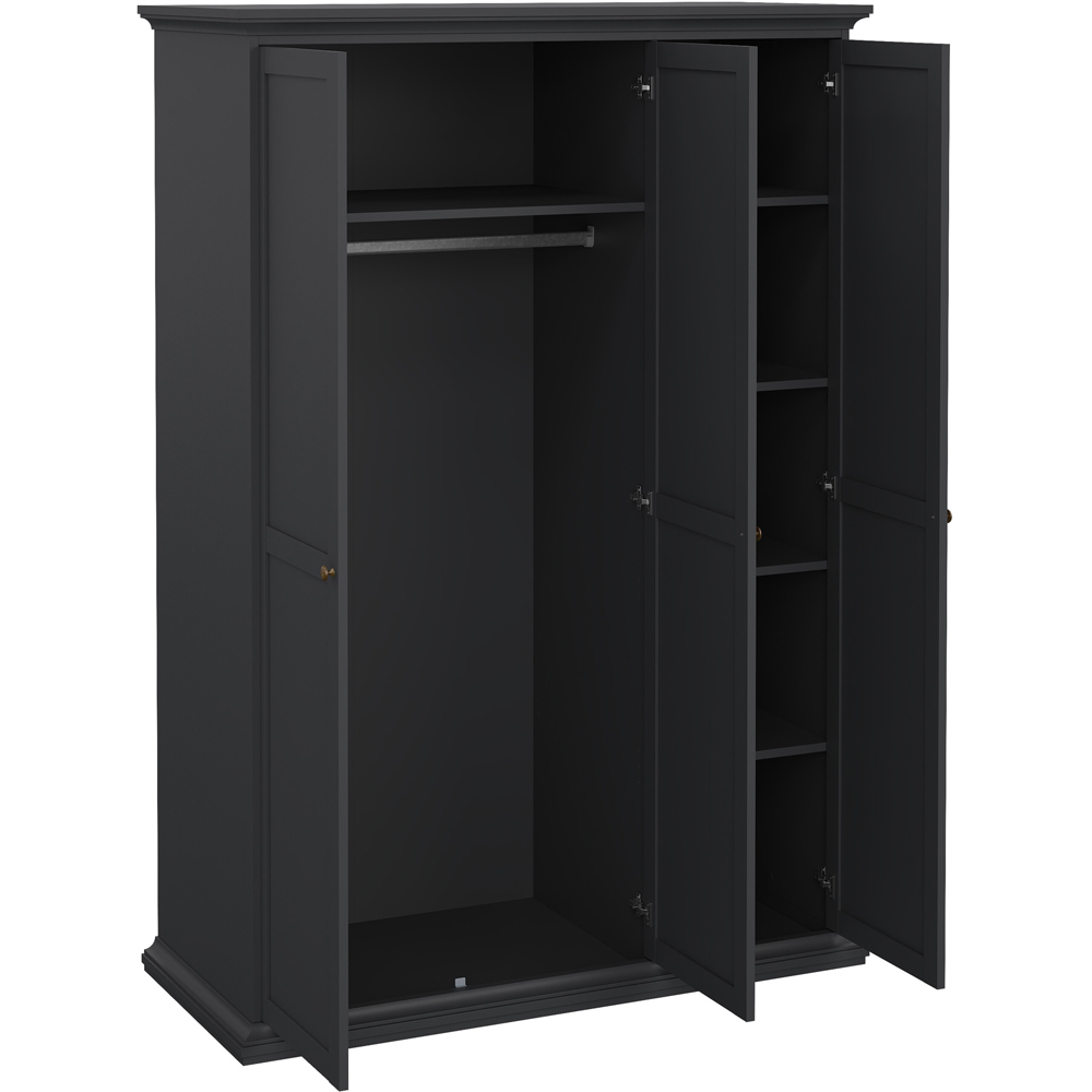 Florence Paris 3 Door Matt Grey Wardrobe Image 5