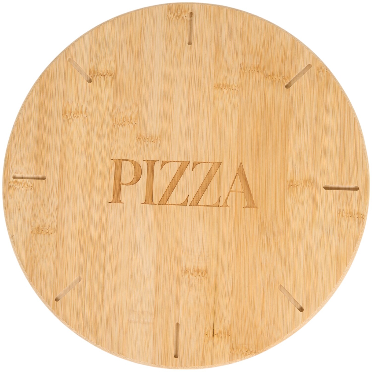Large Round Bamboo Pizza Board Natural Image 1