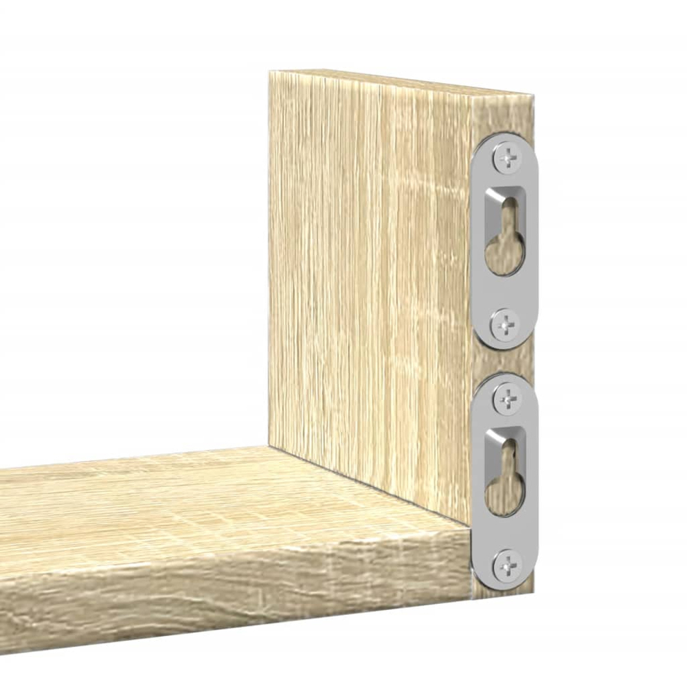 vidaXL 40 x 10 x 10.5cm Set of 3 Sonoma Oak Wall Shelf Image 7