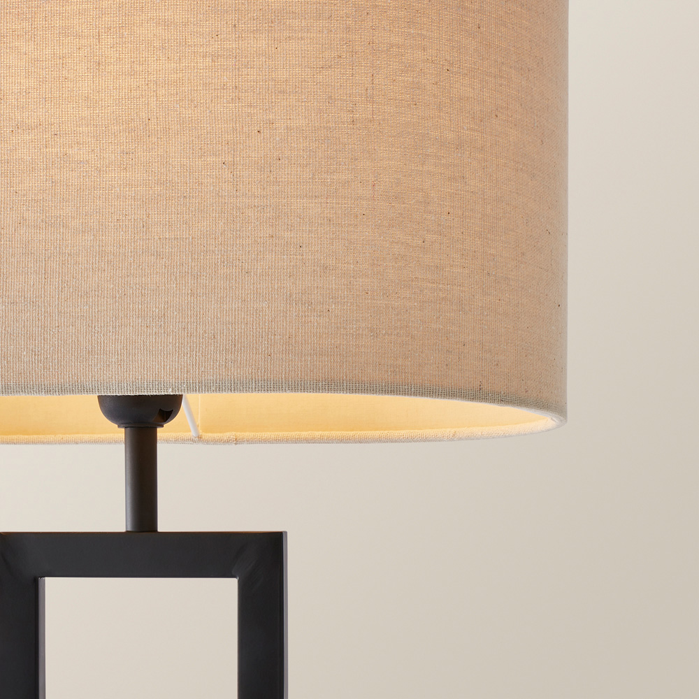ValueLights Katniss Crossover Black and Natural Shade Metal LED Table Lamp Image 4