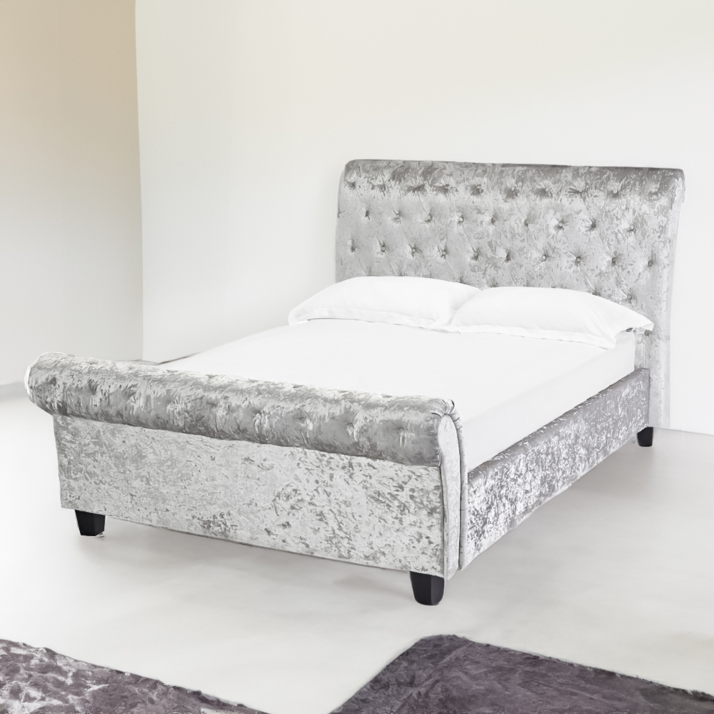 LPD Furniture Isabella Double Size Silver Bed Frame Image 1
