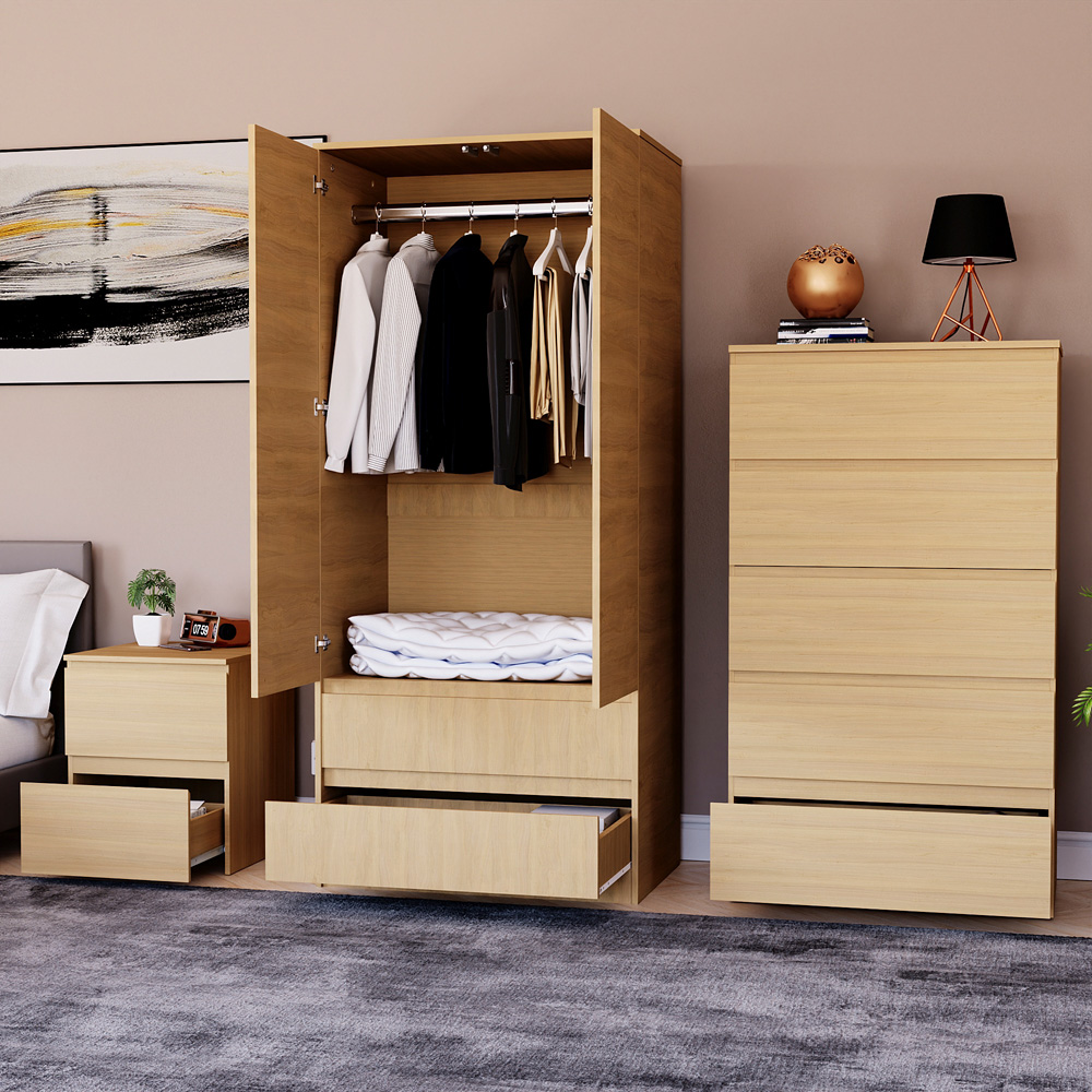 Vida Designs Denver Pine 3 Piece Bedroom Furniture Set Image 5