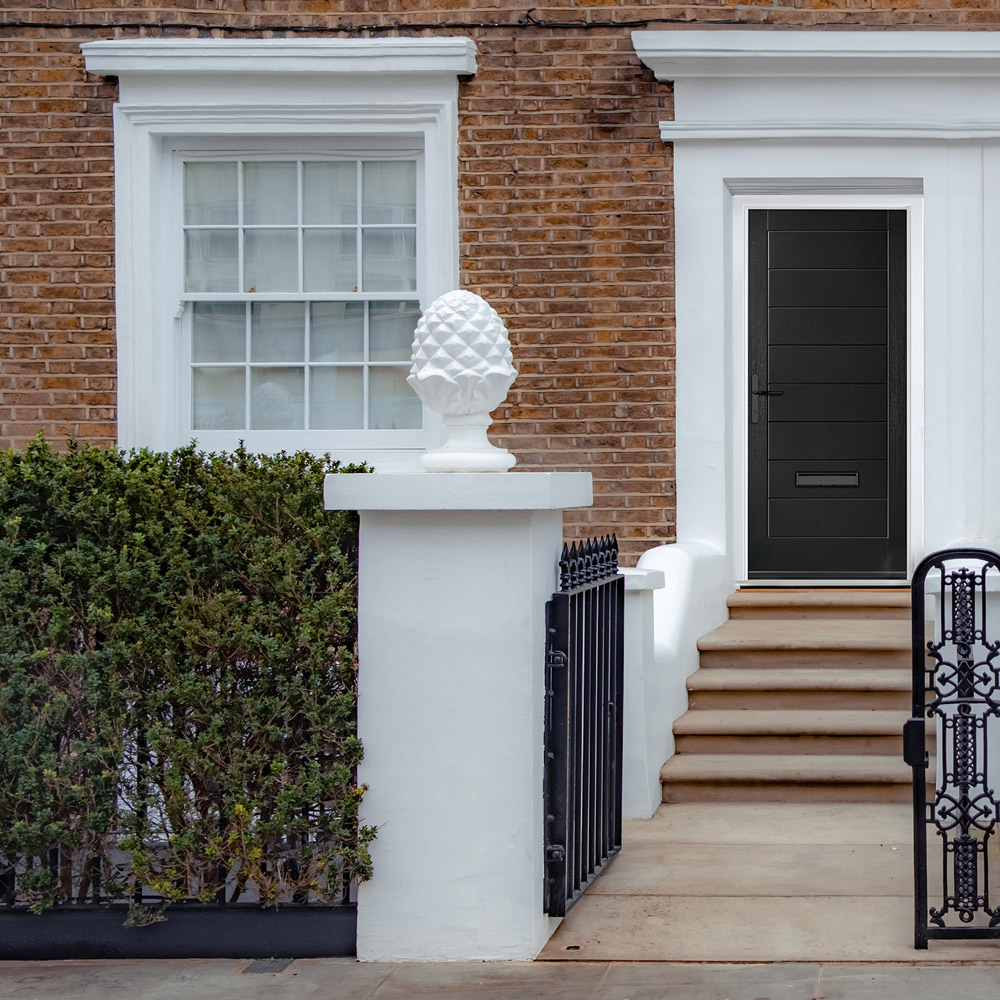 Crystal-Direct Monza Solid Black GRP No Glass Right Hand Open Front Door 890 x 2090mm Image 2