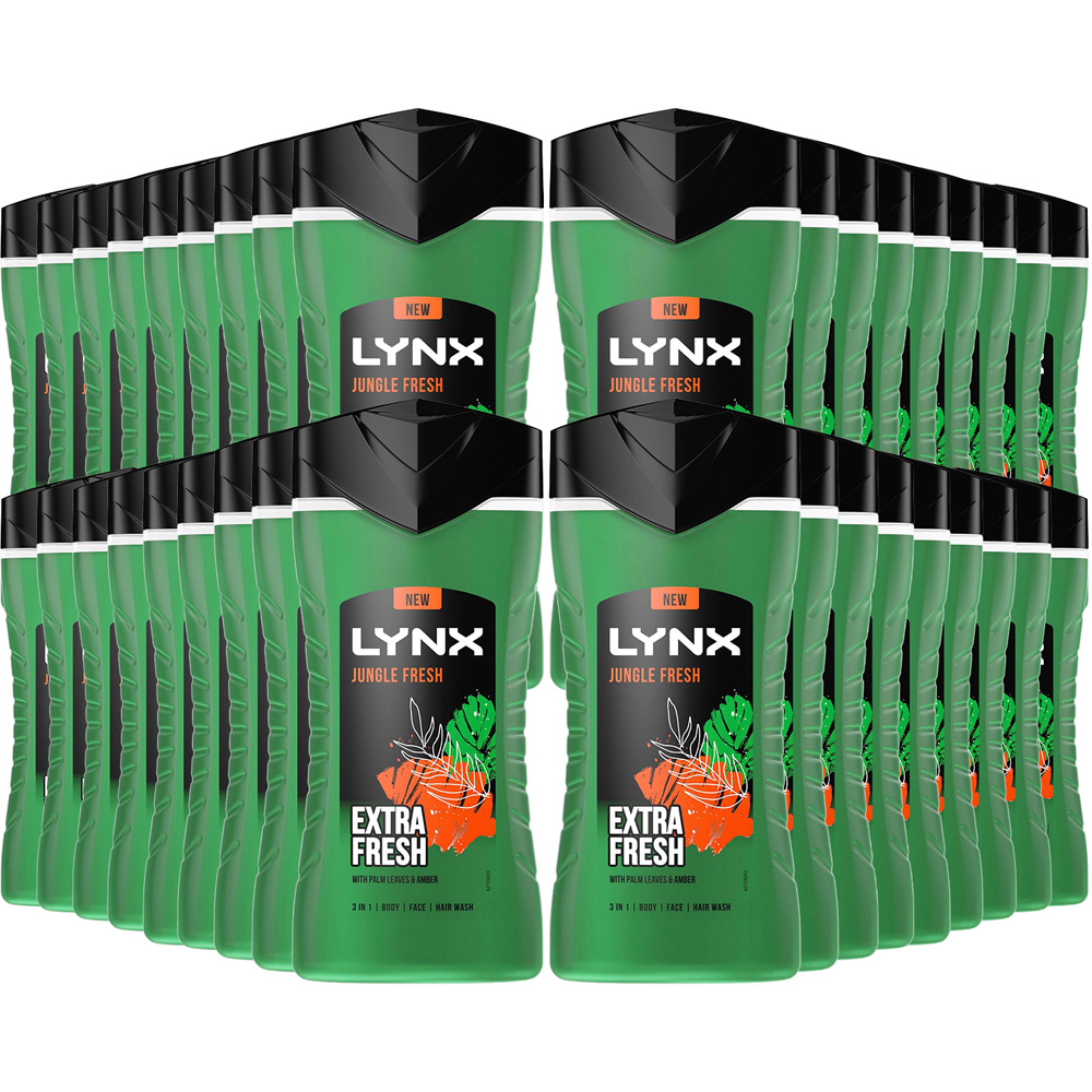 Lynx Jungle Fresh Extra Fresh 3-in-1 Body Face and Hair Shower Gel 225ml 36 Pack Image 1