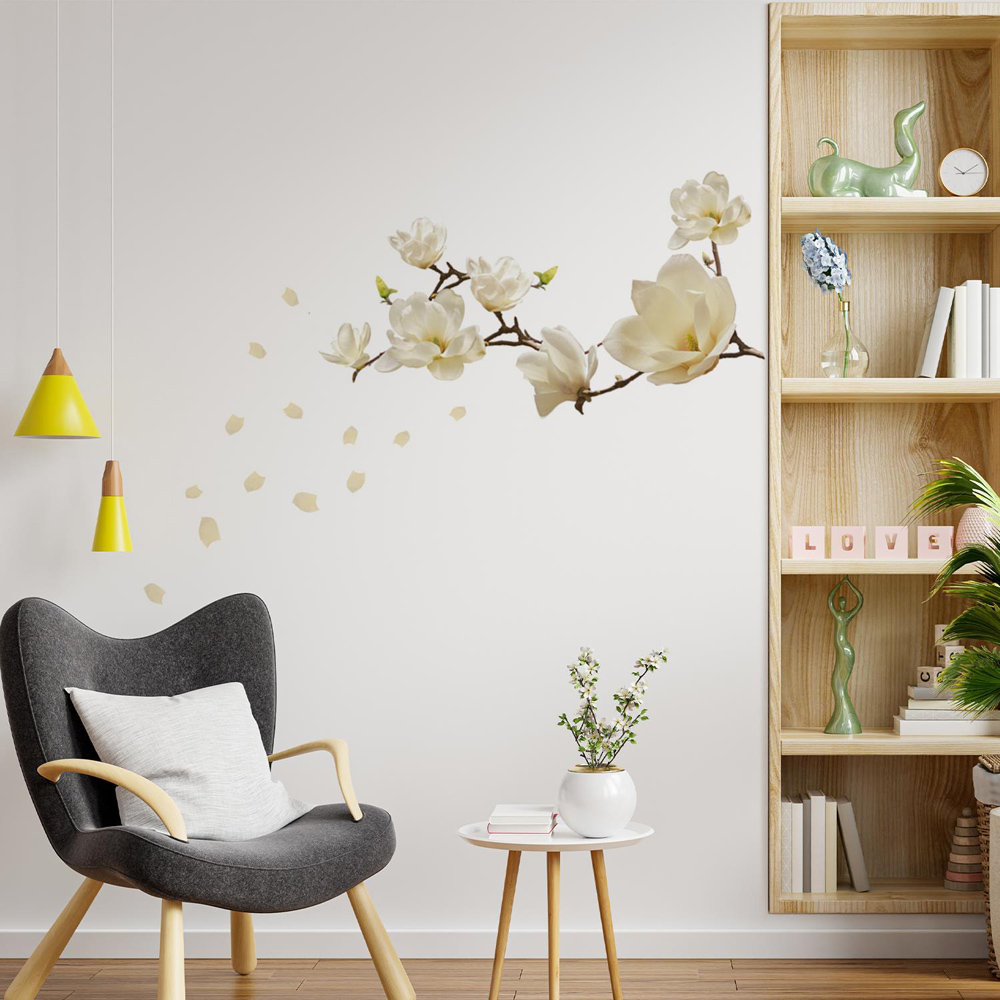 Walplus White Magnolia Flower Kids Bedroom Wall Stickers Image 2