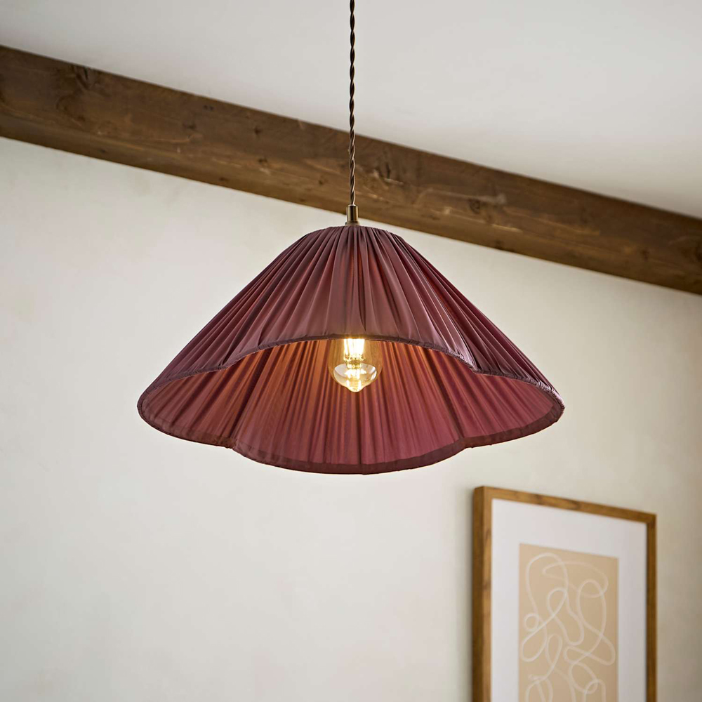 ValueLights Posie Pink Gathered Tapered Wave Easy Fit Pendant Lamp Shade 50cm Image 6