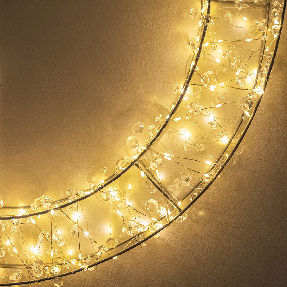 The Christmas Centre 500 Warm White LED Pre-Lit Silver Light-Up Bauble 70cm Image 3