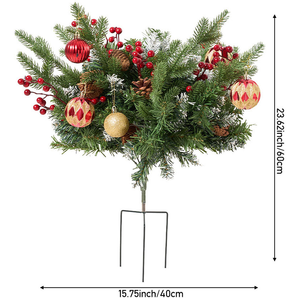Living and Home Pre-Lit Christmas Mushroom-Shaped Planter Bush with Timer 60cm 2 Pack Image 8
