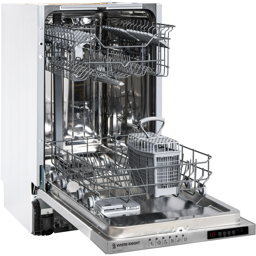 White Knight WK-AT45BIDW 45cm White Integrated Slimline Dishwasher Image 2