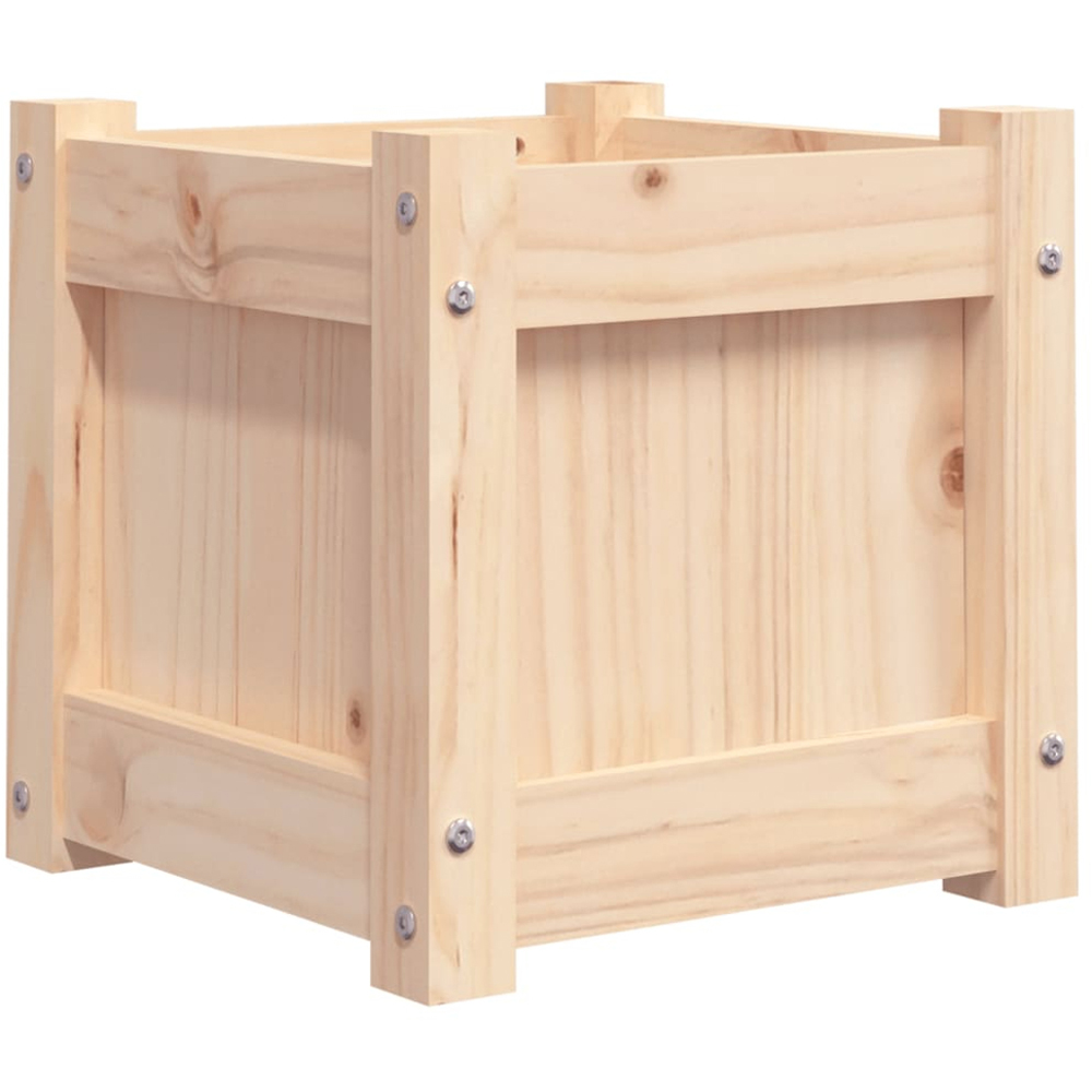 vidaXL Brown Pine Wood Garden Planter 31 x 31 x 31cm Image 6