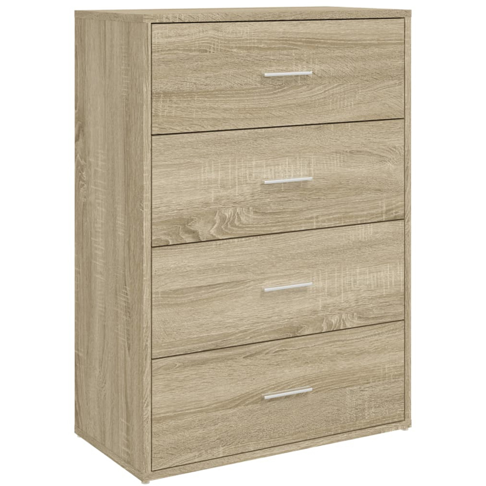 vidaXL 4 Drawer Sonoma Oak Wide Sideboard Set of 2 Image 3