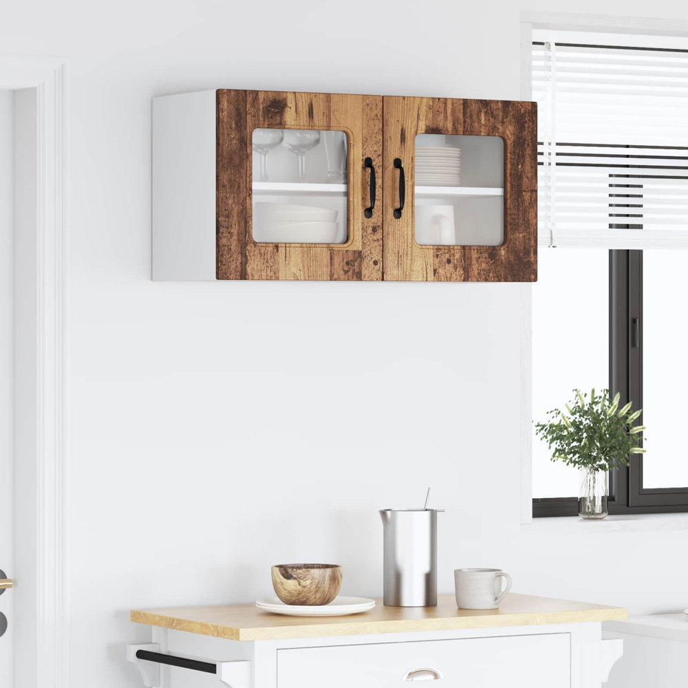 vidaXL Kalmar 2 Door Old Wood Wall Kitchen Cabinet Image 9