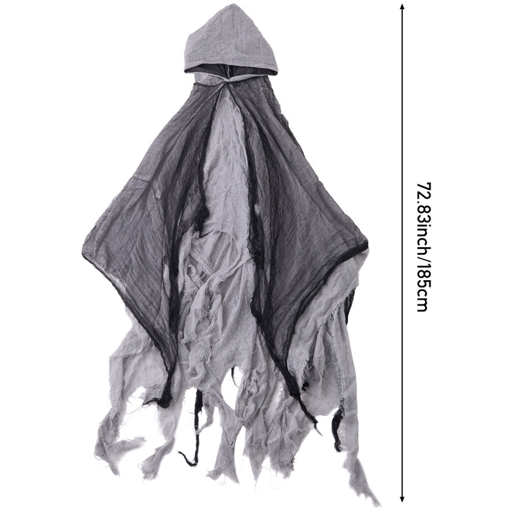 Living and Home Grey Halloween Costume Cosplay Skeleton Cloak 180cm Image 7