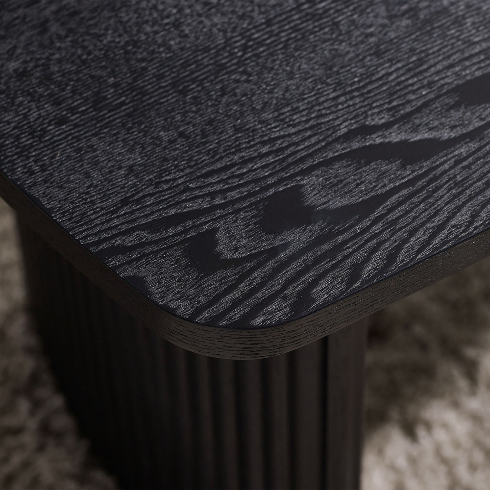 Julian Bowen Louis Black Fluted Compact Coffee Table Image 8