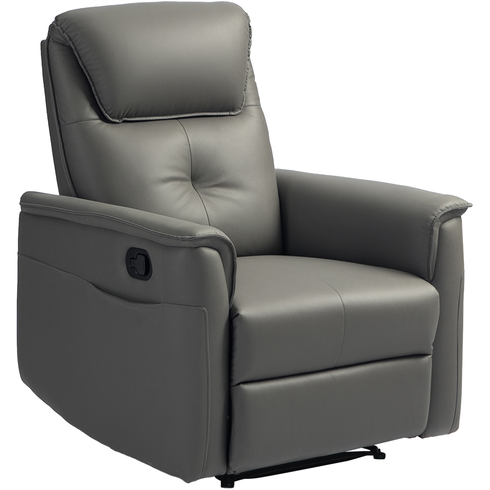 HOMCOM Light Grey Microfibre Manual Recliner Armchair Image 2