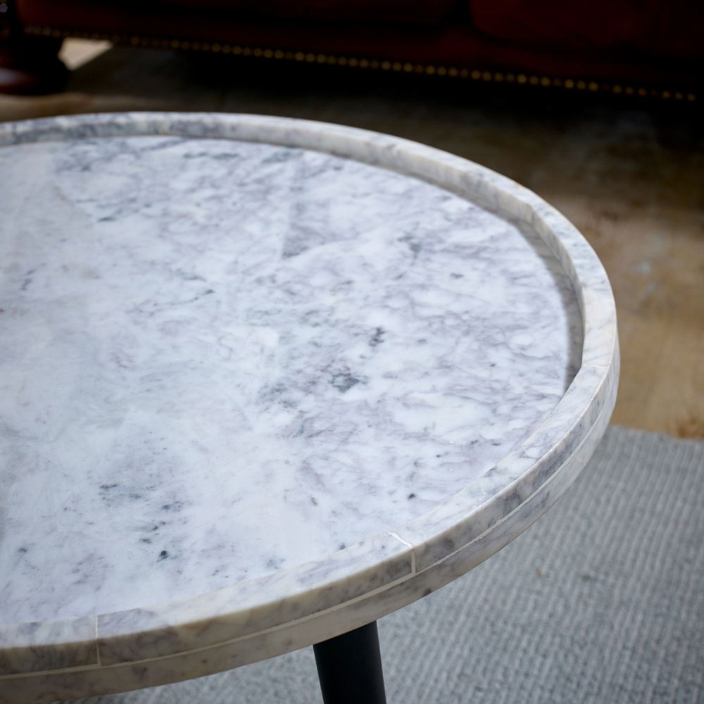 Brooklyn Opal White Marble Top Round Coffee Table Image 3