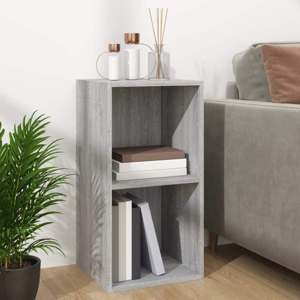 vidaXL 2 Open Shelf Grey Sonoma LP Storage Unit Image 6