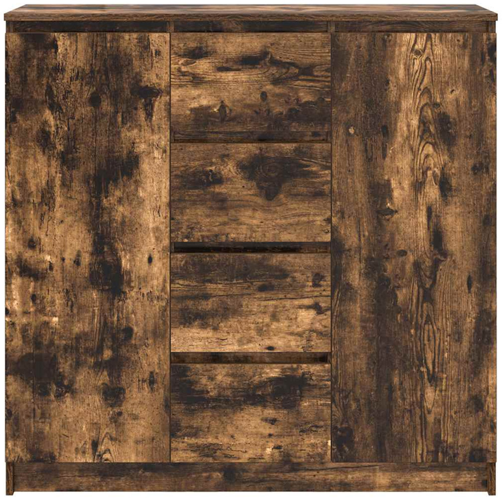 vidaXL 2 Door 4 Drawer Smoked Oak Sideboard Image 6