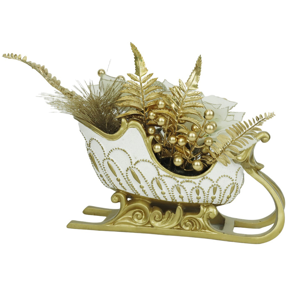 Gold Floristry Sleigh Decoration Image 2